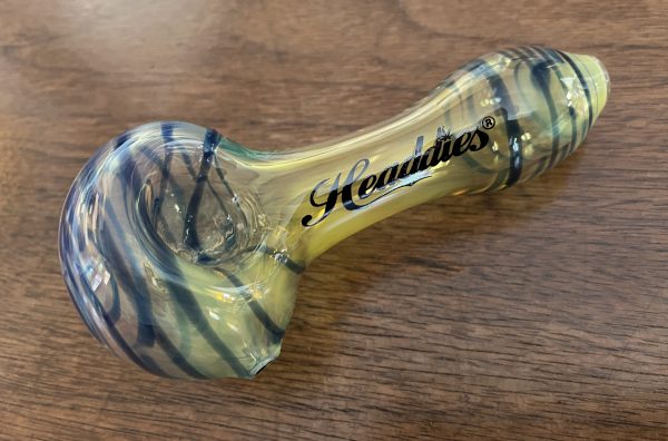 GLASS SPOON PIPE Foggy Blue Stripe